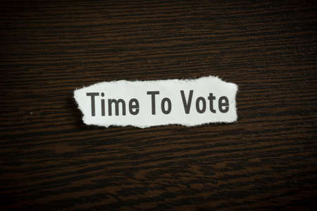 Time to vote - Scrap pieces of paperの写真素材