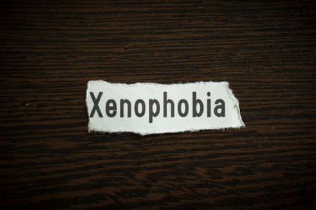 Xenophobia - Scrap pieces of paperの写真素材