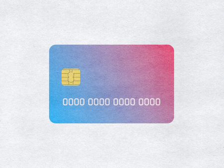Credit card on paper backgroundの写真素材