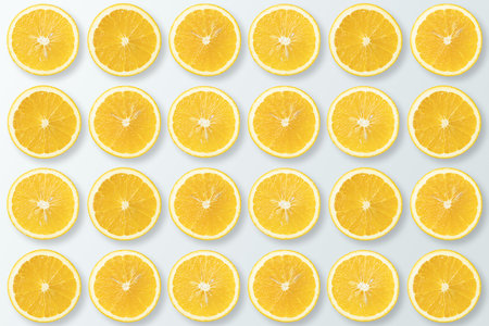 Seamless pattern of orange slices