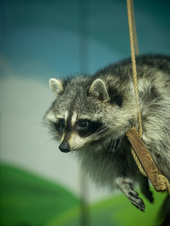 Portrait of a raccoon in zoo