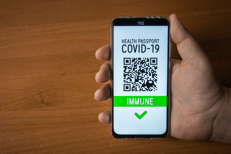 Immune - Digital Health Passport Covid-19 App Smartphoneの写真素材