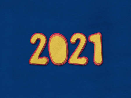 2021 - Multi color paper cut our signの写真素材