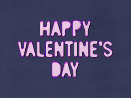 Happy Valentine's Day - Multi color paper cut our wordの写真素材