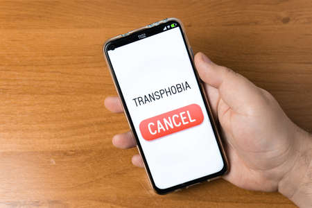 Transphobia - Phone with cancel buttonの写真素材