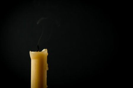 Extinct candle in the darkの写真素材