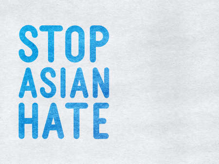 Stop Asian Hate - word on a gray textured backgroundの写真素材