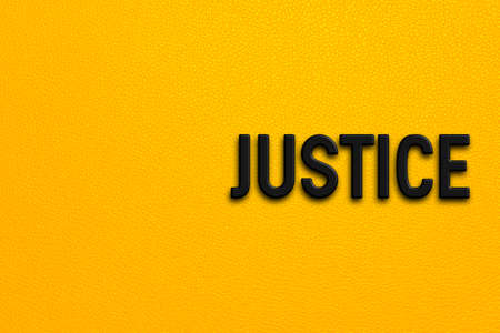 Justice - words on yellow backgroundの写真素材