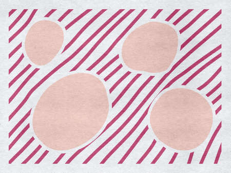 PInk Stripes and bubbles abstract background with paper textureの写真素材