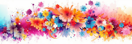 Abstract floral background with colorful flowers. vector illustration for your design.の素材