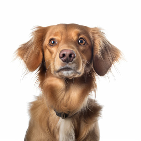 Close-up of a Nova Scotia Duck Tolling Retriever, isolated on whiteの素材