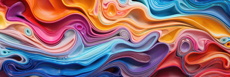 abstract background of multicolored lines in the form of wavesの素材
