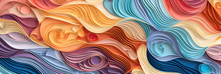 Abstract colorful wavy background. 3d rendering, 3d illustration.の素材