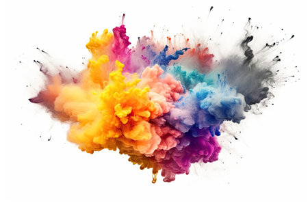 Colorful ink in water isolated on white background. abstract background.の素材