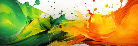 Abstract background with colorful paint splashes. 3d rendering, 3d illustration.の素材