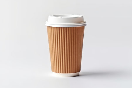 Coffee cup mockup on white background. 3d renderingの素材