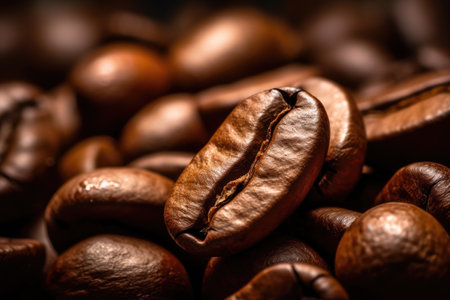 Coffee beans close up, can be used as a backgroundの素材