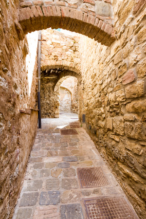Street in Campiglia Marittima, an old village in Tuscany, Italy の写真素材