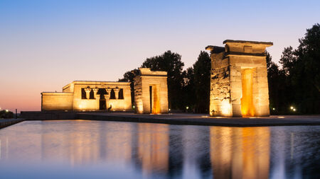 The Temple of Debod is an ancient Egyptian temple which was rebuilt in Madrid, Spainの写真素材