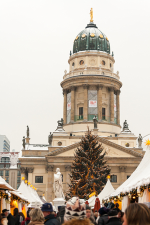 Berln, Germany - December 17, 2010: Christmas market in center of Berlin, Germanyのeditorial素材