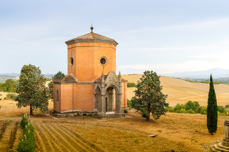 A Chapel built in the second half of the XIX century in Quinciano near Siena, Italyの写真素材