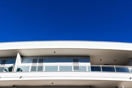 Follonica, Italy - April 17, 2017:  A contemporary residential building in a sunny day in tuscany, Italyのeditorial素材