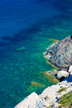 Cristal sea water in Chiessi, Elba island, Italyの写真素材