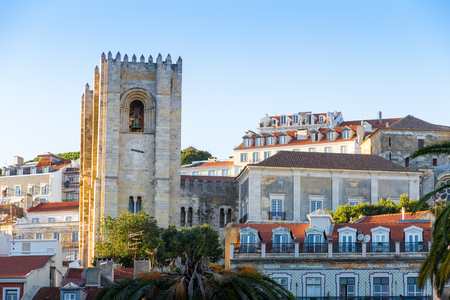 The Patriarchal Cathedral of St. Mary Major aka Lisbon Cathedral is a Cathedral in Lisbon, Portugalの写真素材