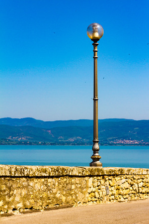 View of the Trasimeno lake near Perugia, Italyの写真素材