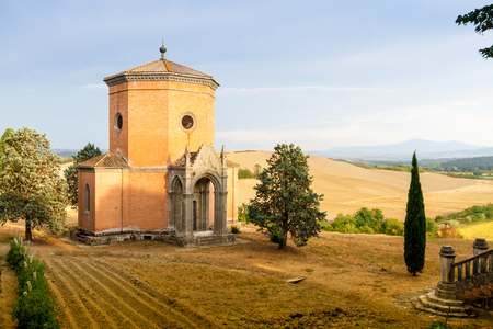 A Chapel built in the second half of the XIX century in Quinciano near Siena, Italyの写真素材