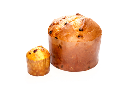 Two different shapes Panettone, italian Christmasの写真素材