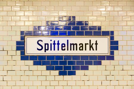 Berlin, Germany - December 18, 2017: Spittelmarkt station in Berlin subway located near to the Spree riverのeditorial素材