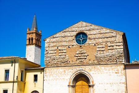 Foligno (PG), Umbria, Italy. The former San Domenico Church, now an Auditorium, in a summer sunny dayの写真素材