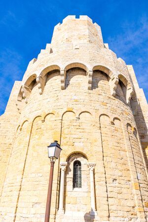 Fortified church of Saintes-Maries-de-la-Mer in Camargue, suthern France, built between the 9th and the 12th centuriesの写真素材