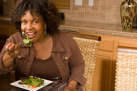 African American woman living a healty lifestyle.の写真素材