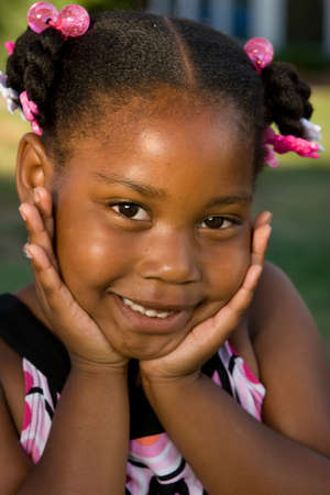 Portrait of a happy African American little girl.