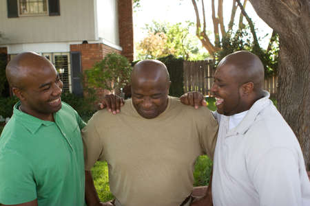 African American father and his adult sons.の写真素材