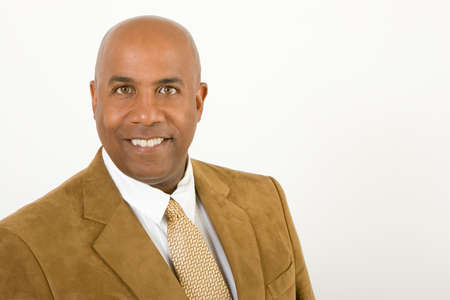 Close up portrait of an African American businessman.の写真素材
