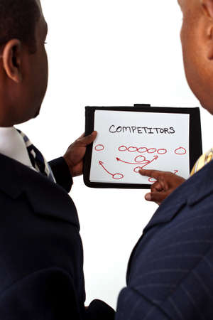 African American businessmen working on strategies.の写真素材