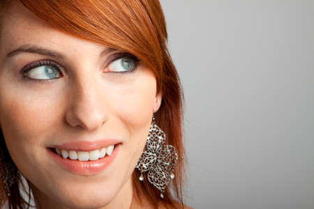 Studioshot of young beautiful womanの写真素材