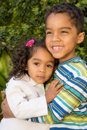 Hispanic brother and sister.の写真素材