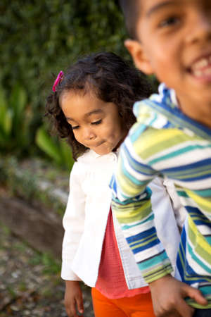 Hispanic brother and sister.