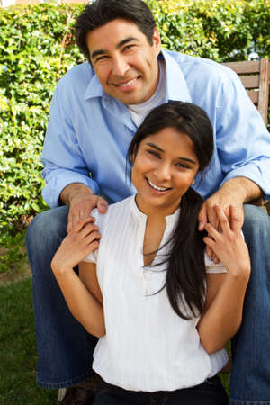 Hispanic father and daughter.の写真素材