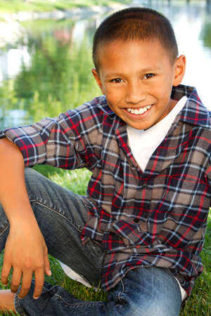 Happy Asian little boy.