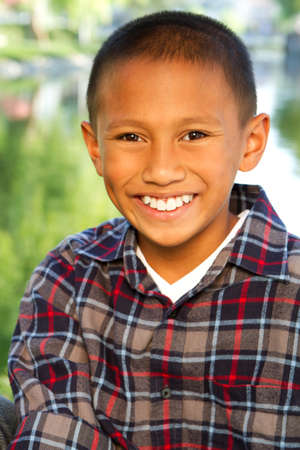 Happy Asian little boy.の写真素材