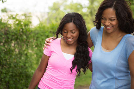 African American mother and her daugher.の写真素材