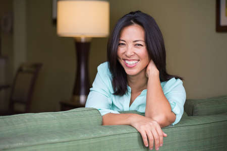 Portrait of an Asian woman smiling.の写真素材