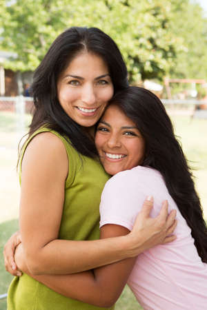 Hispanic mother and daughter.の写真素材