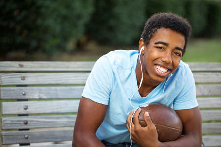 Young African American teen at school.