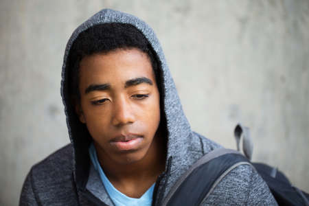 African American young teen at school.